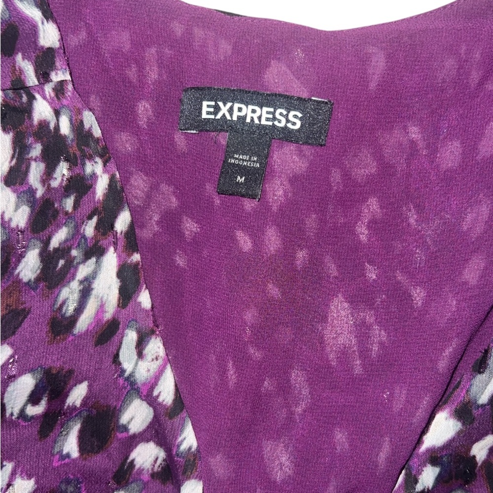 Express Purple Patterned Blouse - image 6